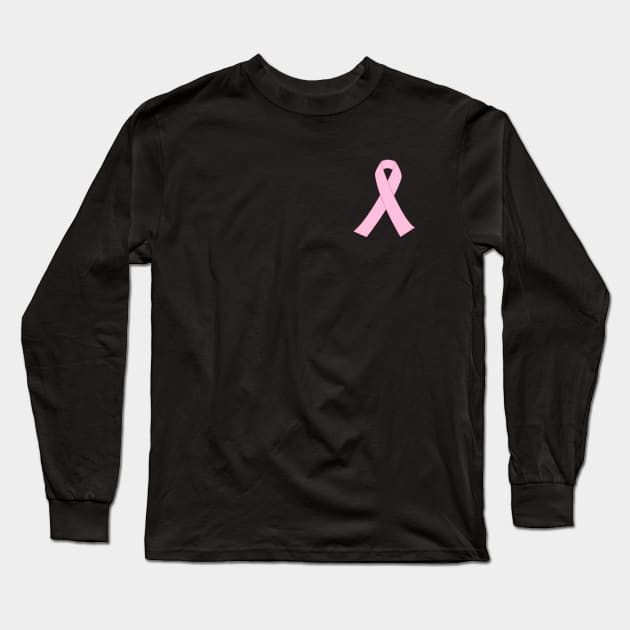 Small "Breast Pocket" Pink Ribbon Long Sleeve T-Shirt by Scarebaby